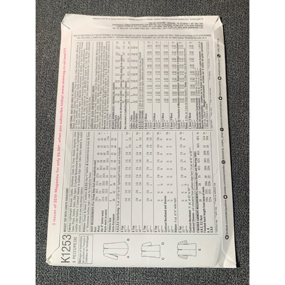 Simplicity K1253 Misses Pattern for Stylish Tops Shirt - Size 12-20 uncut - Picture 2 of 2